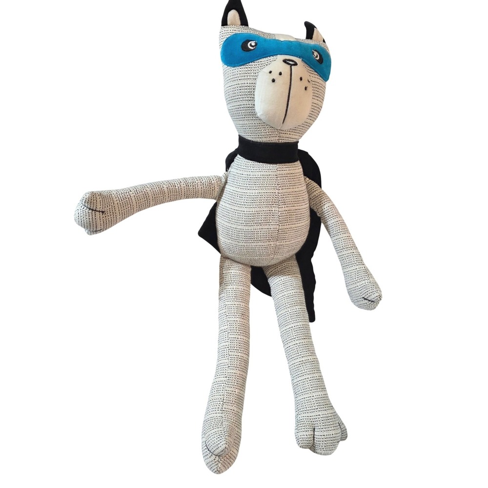 Cute Superhero‎ Cat Plush Stuffed Animal Blue Mask Black Cape Toy Gift